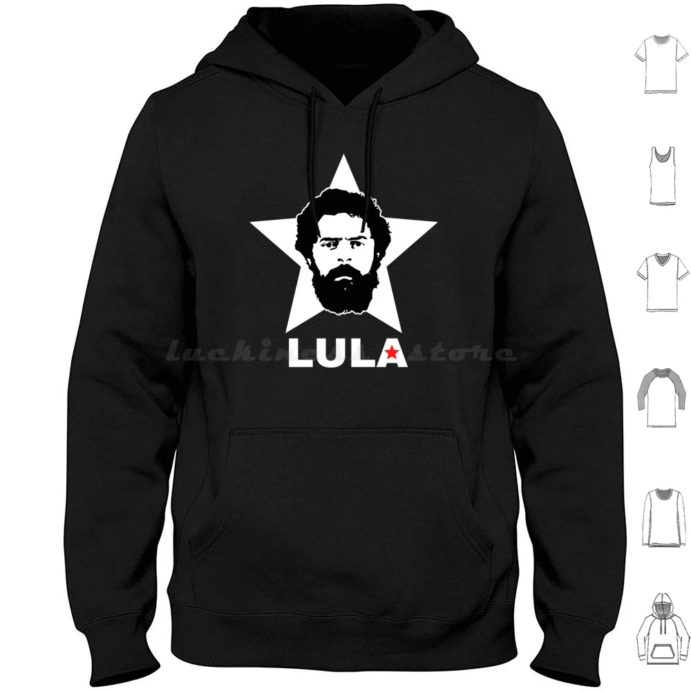 Lula Livre, Lula 2022-Branco Essencial Camiseta Hoodies Manga Longa Lula Livre Lula 2022 Branco Essencial