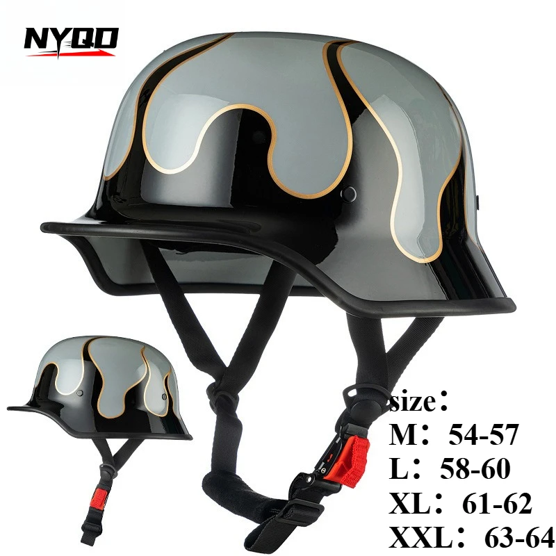 

Retro Motorcycle Helmet DOT Certification Safety Capacete De Moto Helmets German ABS Material Scooter Half Helmet Baseball Cap