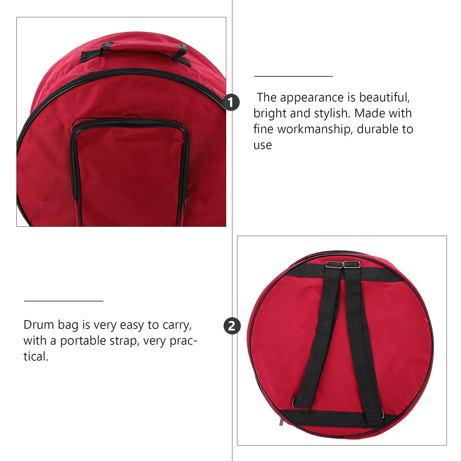 

13-14 Inch Durable Padded Snare Drum Bag High-quality Oxford Cloth Portable Trolley Case Drum Set Accessory Percussion