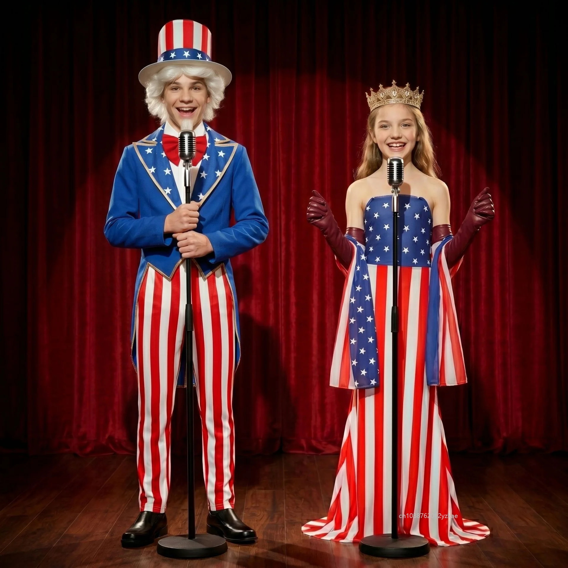 

Infantil Halloween Costume For Uncle Sam Role-playing Stage Performance Wear Niño Niña Independence Day Party Dress Up Suit 2026