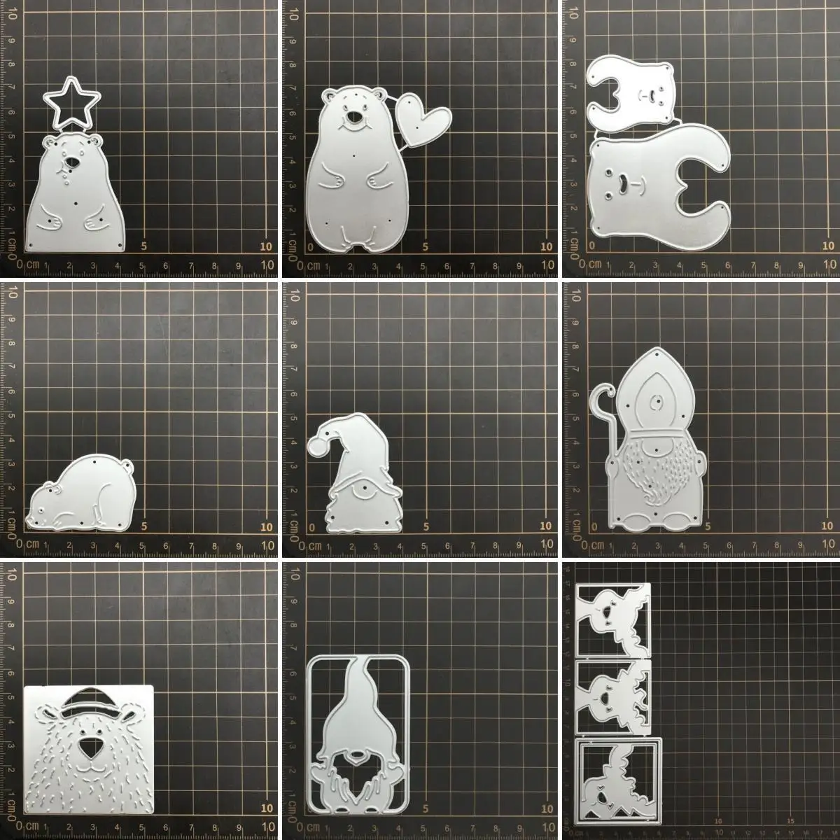 9 kinds bear dwarf Metal Cutting Dies Stencils For DIY Scrapbooking Decorative Embossing Handcraft Die CutsTemplate