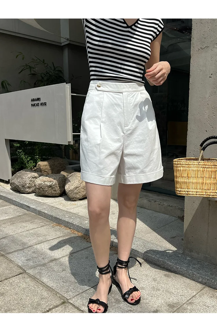 Summer High-Waisted Loose Shorts for Women Casual Solid Color plus Size Wide Waist Elastic Comfortable Fit