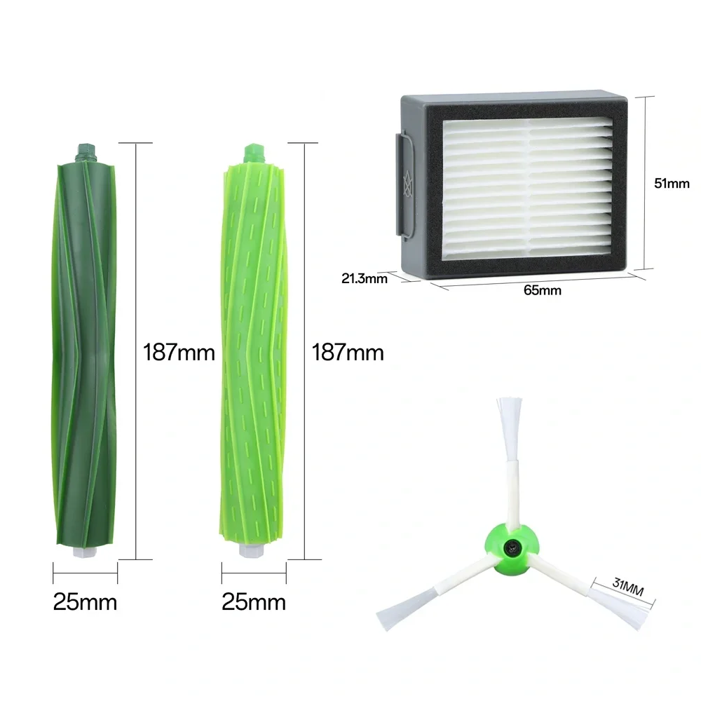 Kit de piezas de repuesto para aspiradora IRobot Roomba I3 I7 i7+/i7 Plus E5 E6, cepillo de goma, cepillo lateral, filtr