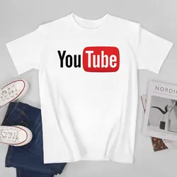 Mens T-Shirt YouTube Logo T-Shirts Fashion Video Website Summer Tees Y2K Fun Design 100% Cotton Clothes Plus Size