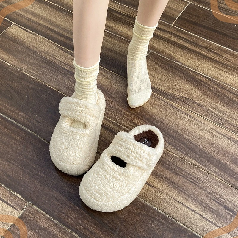 New Women's Winter Shoes Exquisite Round Head Plush Slippers for Woman Comfort Vacation Casual Shoe Designer Shoes Zapatos Mujer