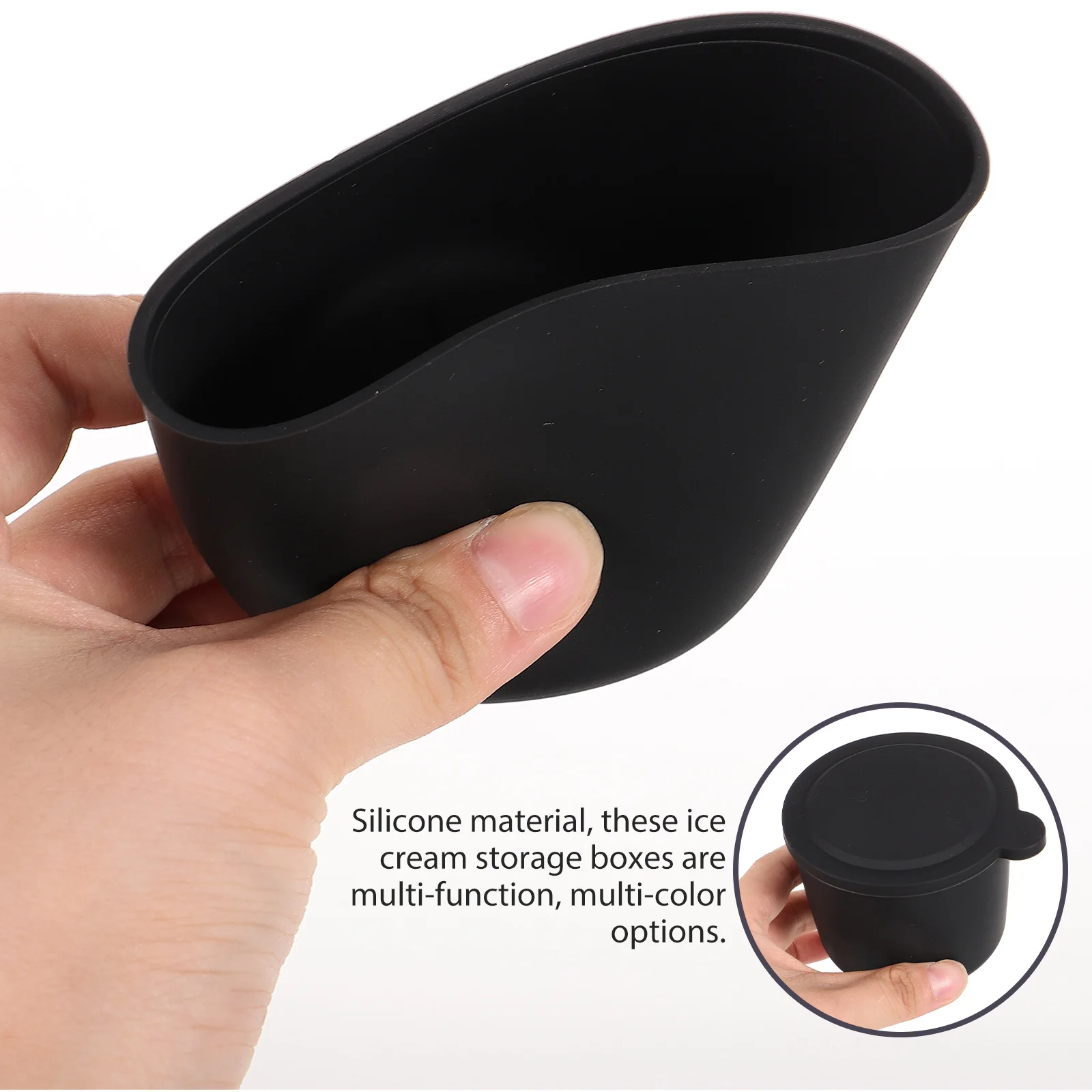 

4Pcs Silicone Ice Cream Containers Sealed Lids Multifunction Dessert Storage Keeper Freezer Safe Homemade Pudding Fruit Salad