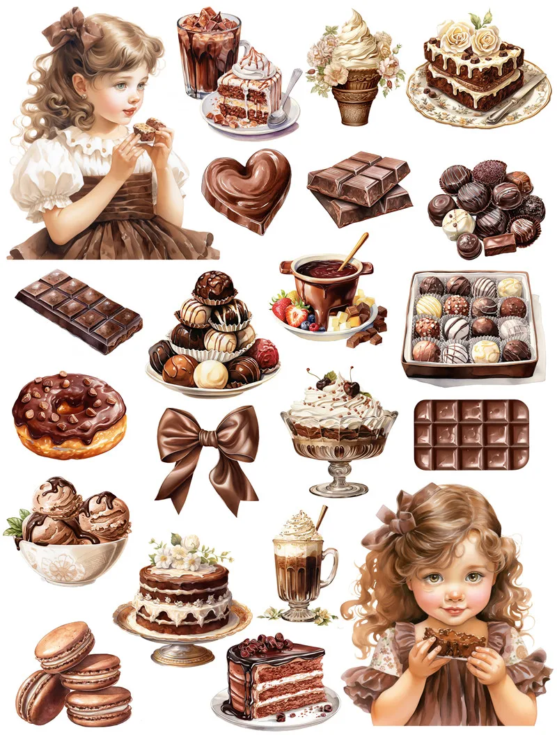 Chocolate Stickers Crafts And Scrapbooking stickers kids toys book Decorative sticker DIY Stationery