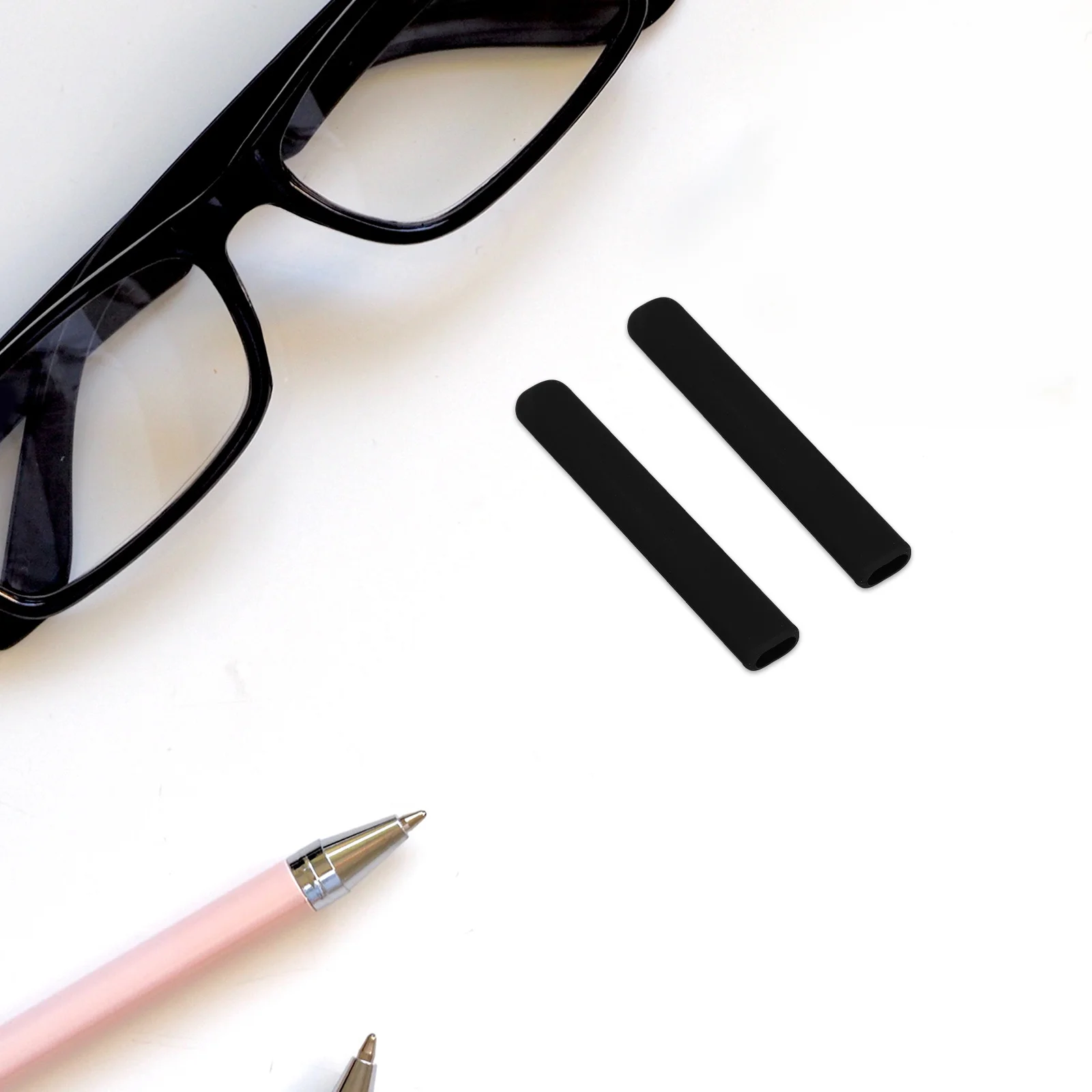 

2Pairs Glasses Ear Cushions Silicone Durable Anti-Skid Glasses Holders Running Swimming Eyeglass Ear Grips Retainers