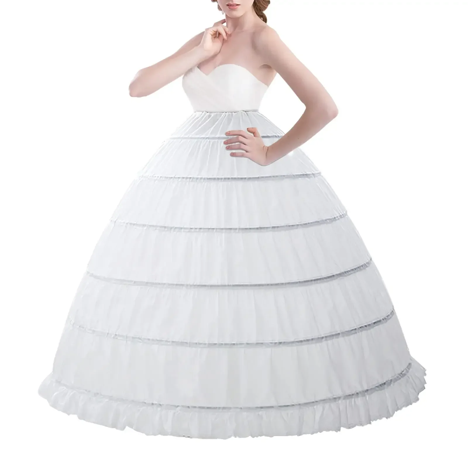 

Женская кринолиновая нижняя юбка трапециевидной формы с обручем, нижняя юбка, пышная юбка-комбинация, бальное платье, нижние юбки для свадебного платья, белый 2023,
