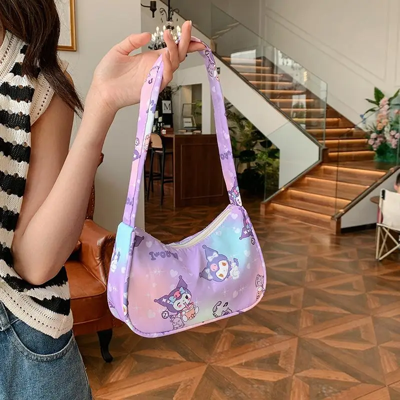 Kawaii Sanrio Kuromi My Melody Cinnamoroll Cartoon Cute Backpack Underarm Bag Handbag Shoulder Bag Tote Bag