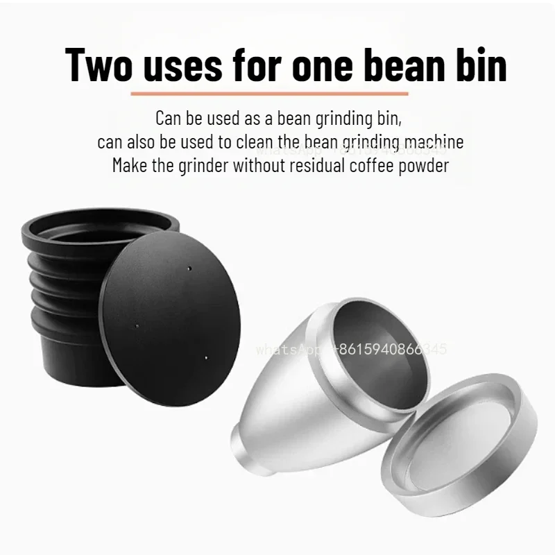 Single Dose Hopper for MAZZER EUREKA WPM CRM Coffee Machine Silicone Bellow and Lid Bean Bin Blow Out Residual Coffee Grounds