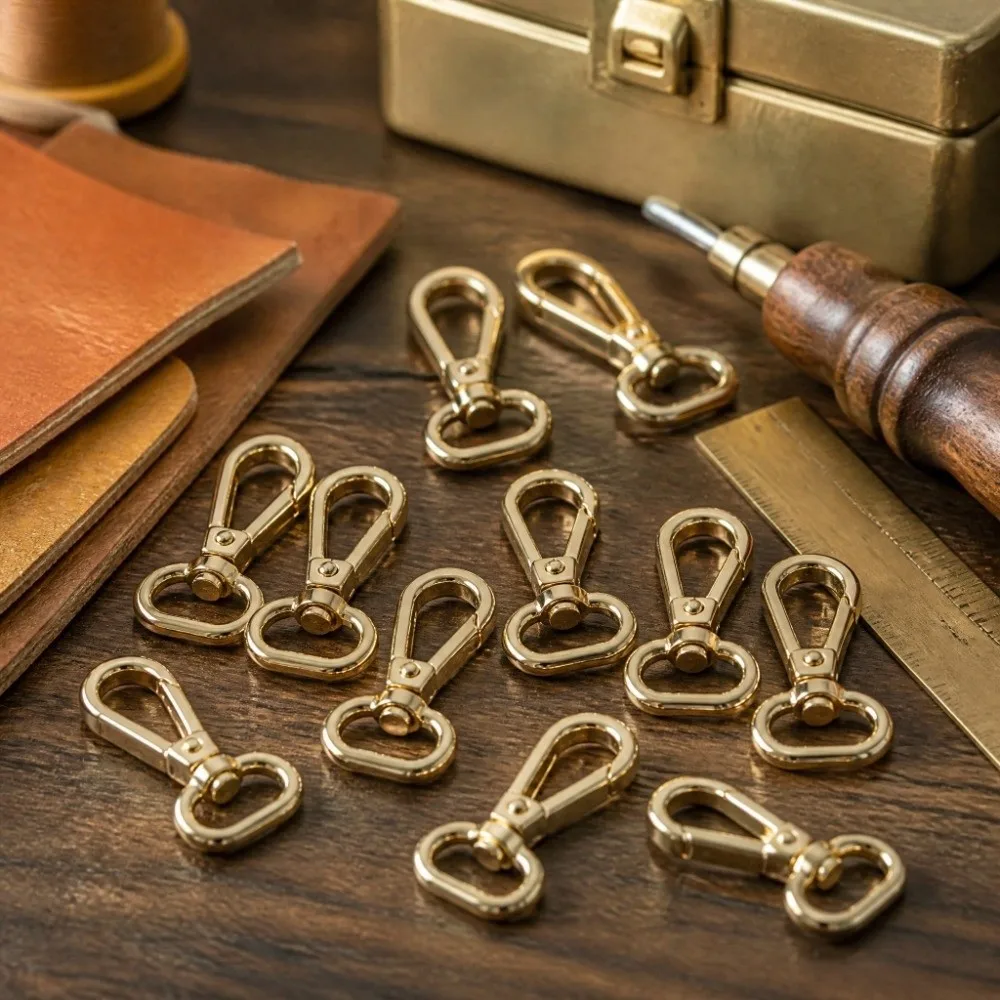 10pcs Practical 20mm Lobster Clasp Hooks Oval Ring Swivel Design Swivel Snap Hooks Trigger Snap Bag Strap Buckles Key Chain