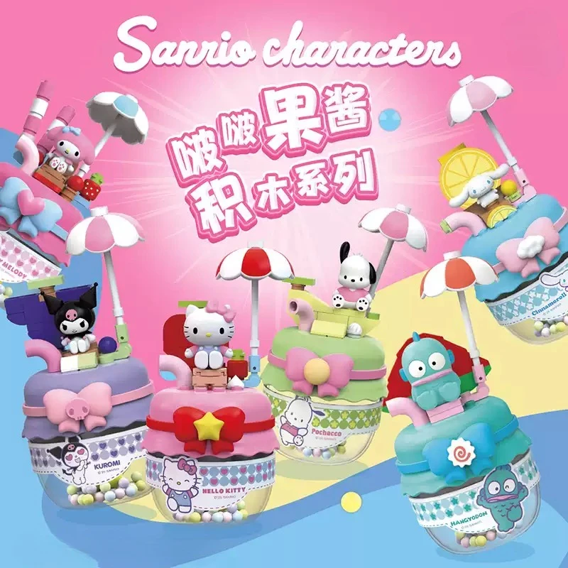 

Sanrio Character Bobo Jam Series Anime Figure Blind Box Cute Hello Kitty Pochacco Mini Jam Jar Figurine Collectible Desk Decor