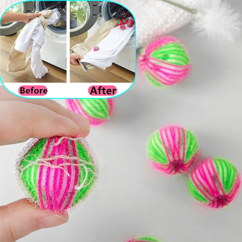 ลูกบอลกำจัดขนสัตว์เลี้ยงแบบใช้ซ้ำได้ สติ๊กเกอร์ขนสัตว์ ลูกบอลดักจับขนสัตว์ ไนลอน ลูกบอลซักผ้า ตัวกรองเครื่องซักผ้า