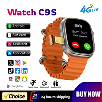 Android Smartwatch C9S 5G Network SIM Card 2.1 Inch Amoled GPS WIFI Global Call Smart Watch Men Ultra 4g SIM Card