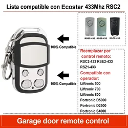 ECOSTAR Garador Europro 700/800 RSC2-433 / RSE2-433 433.92Mhz Compatible Garage Door Opener Remote Control