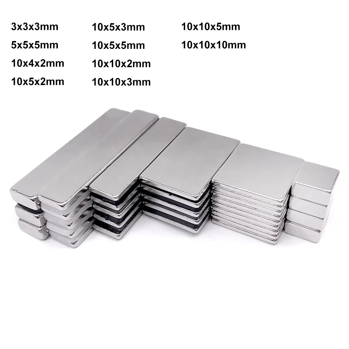 Super Strong Neodymium Magnets 3x3x3 5x5x5 10x4/5/10x2/3/5/10mm N35 NdFeB Block Magnets Square Magnets Refrigerator Stickers