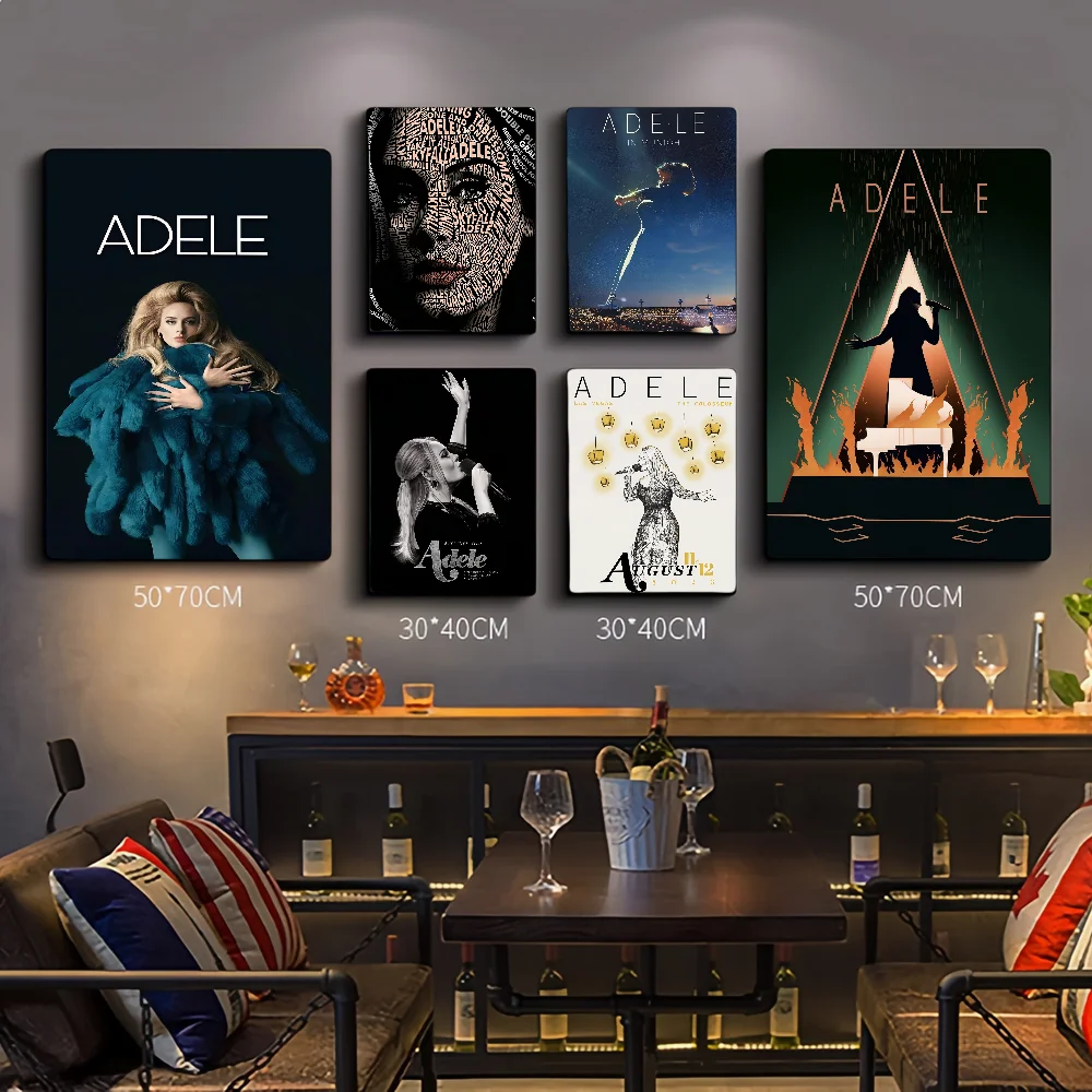 

Singer Adele Anime Posters Sticky Decoracion Painting Wall Art White Kraft Paper Wall Decor