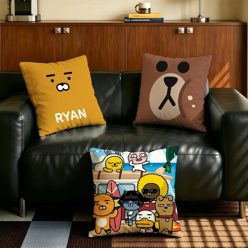 Cute K-KAKAO F-FRIENDS cushion cover Comfortable Decorative For Bedroom Living room Dormitory Picnic and Holiday Decoration
