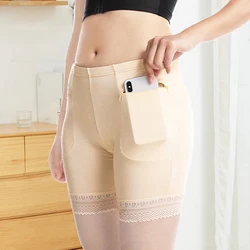 M-2XL 8Styles Anti-theft Big Pocket Lace Edge High Waist Safety Pants Comfortable Breathable Women Daily Outdoor Briefs Shorts