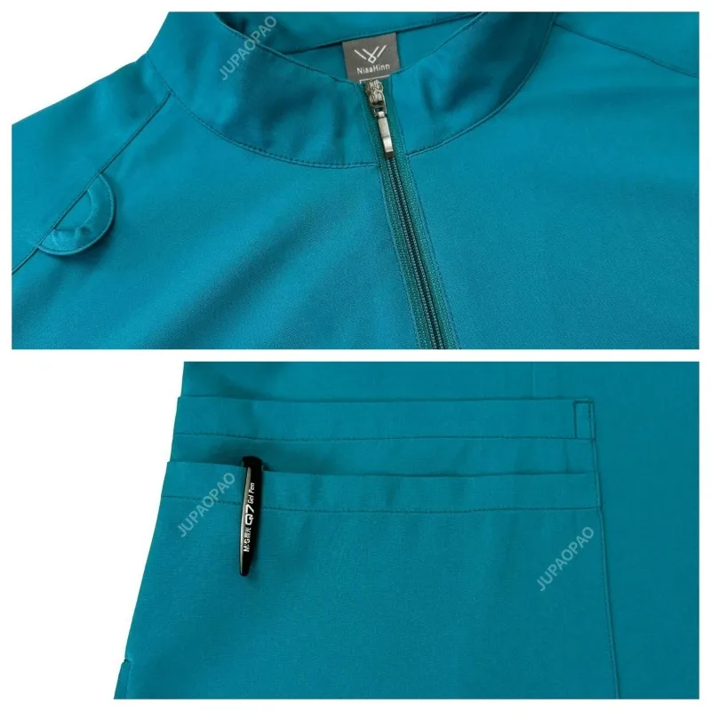 Novo hospital médico esfrega conjunto uniforme masculino e feminino esfrega high-end conjunto de beleza workwear acessórios enfermeira conjunto cirurgia dentária