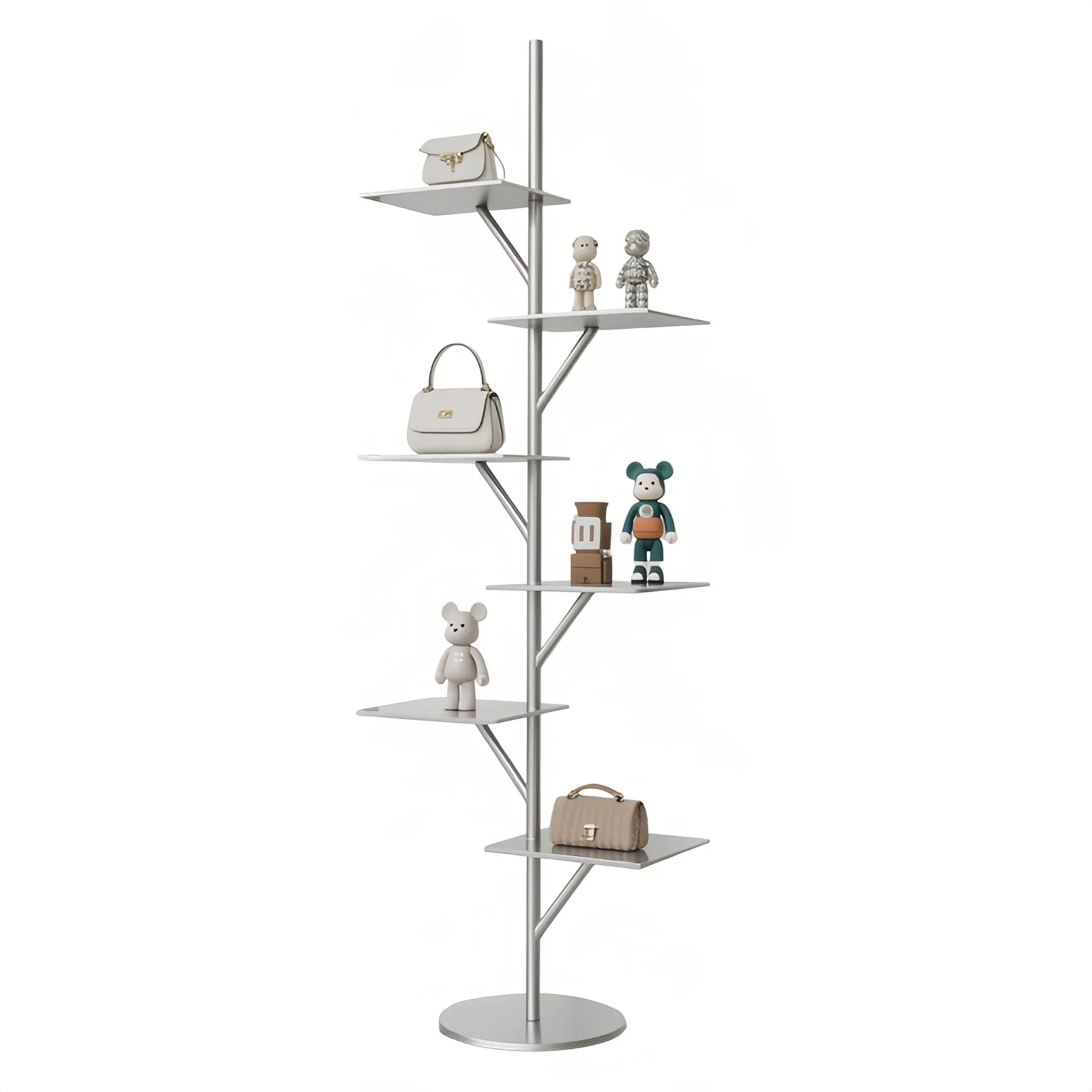 

Modern minimalist floor to ceiling display rack, bags, shoes, multi-layer shelves, creative wrought iron storage rack