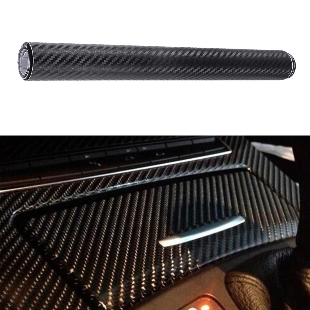 

4D Carbon Fiber Wrap Roll 20X152Cm Black Self-Adhesive Waterproof Sticker For Car Auto Decor Motorcycle Laptop Furniture Easy