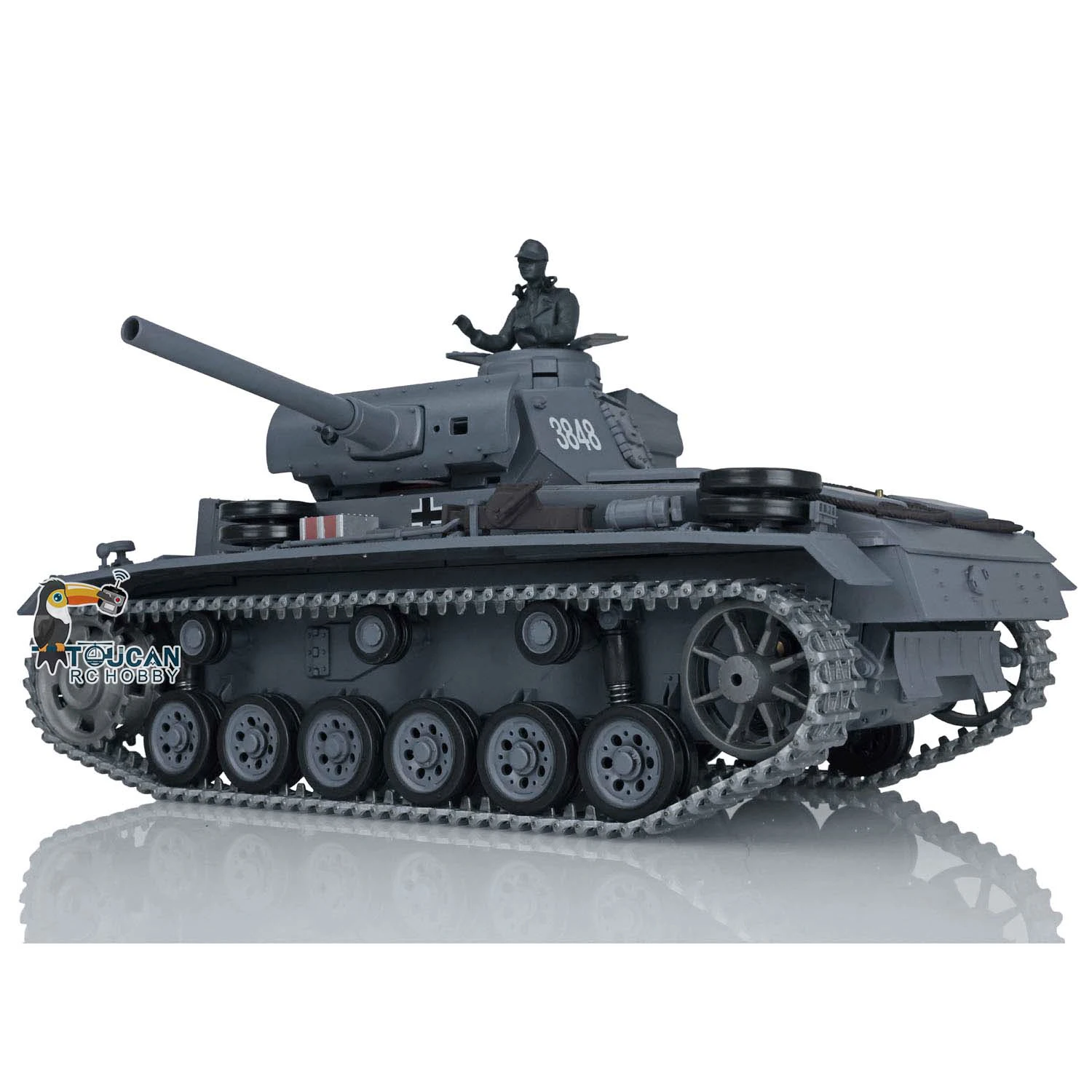 HENG LONG 1/16 7.0 Upgraded Metal Tracks German RC Panzer III L RTR Radio Control Tank 3848 Remote Control Car TH17342-SMT4