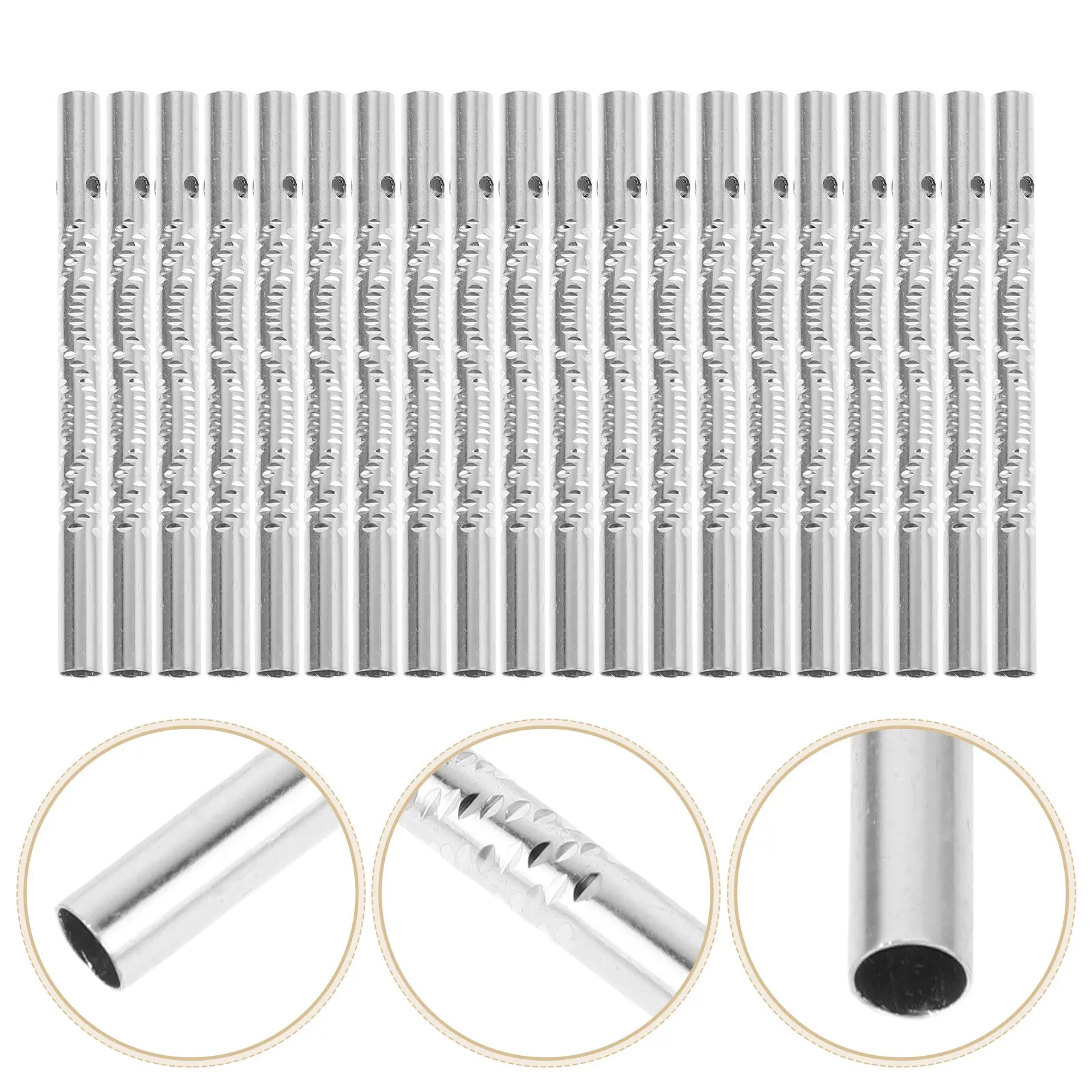 

20Pcs Wind Chime Crafting Tubes Aluminum Hollow Metal DIY Kit Crisp Clear Tone Sturdy for Garden Patio Living Space Wind Chime