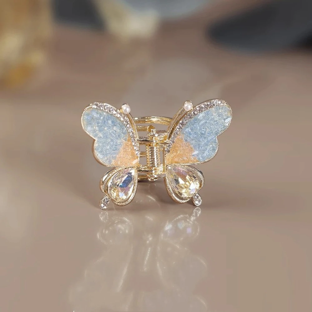 

Girls Small Butterfly Rhinestone Hair Claws Fashion Sweet Hair Clips Head Wear Hair Accessories