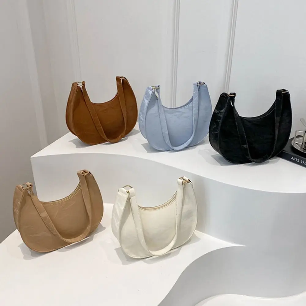 

PU Leather Shoulder Bag Casual Soft Solid Color Commuting Bag Large Capacity Handbags Women Female