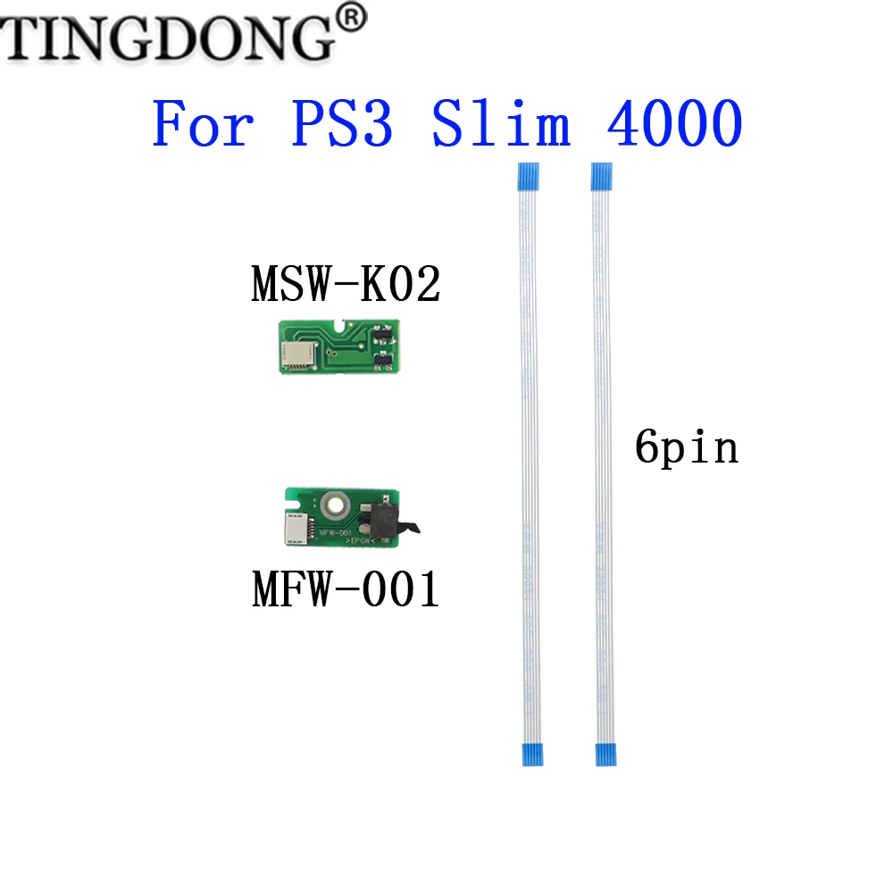 Placa de botón de encendido/apagado para PS3 Slim 4000 Super Slim con cable flexible de la placa del cable de la cinta de eje.