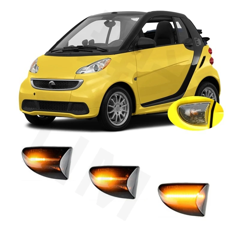 for Smart Fortwo Coupe Cabriolet 451 2007 2008 2009 2010 2011 2012 2013 2014 Sequential LED Side Marker Signal Light Lamp