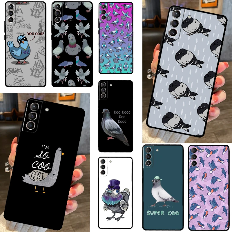 Pigeons Doves Bird Birds Flock Animal Case For Samsung Galaxy S22 S23 Ultra S20 S21 FE Note 10 Plus S8 S9 S10 Note20 Ultra Cover