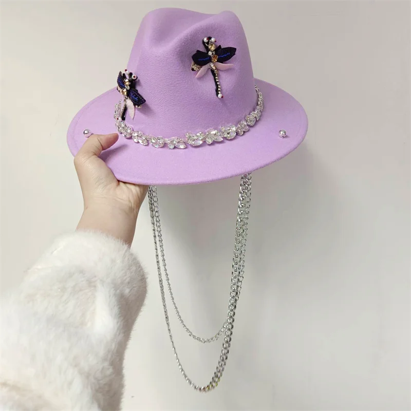 Handmade Customization Fedora White Punk Style Latest Colors Super Cool 2023 Fashion Spring Unisex Jazz Hat Fedora Various Hats