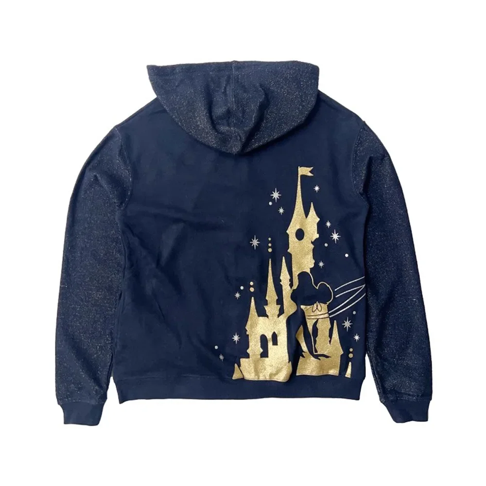 ديزني البلوز القلعة الساطعة ميكي ديزني لاند باريس رسالة تينكر بيل للجنسين زوجين المرأة البريدي جيب مقنعين البلوز جديد