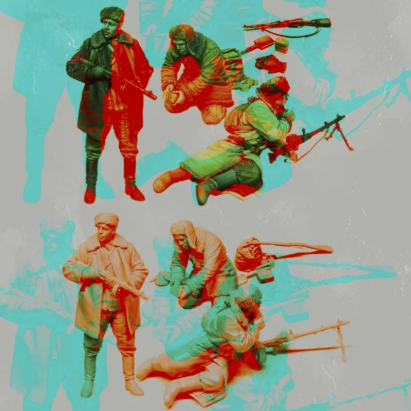 

Набор неокрашенных фигурок из смолы в масштабе 1/35, военная тематика, (3 фигуры), в разобранном и неокрашенном виде, GK,670R