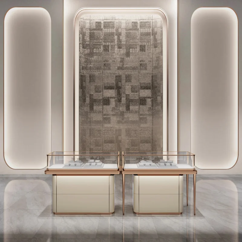 custom.Customized Modern Style Eco-Friendly Freestanding Jewelry Display Cabinet，Suitable jade in boutiques and shopping mal