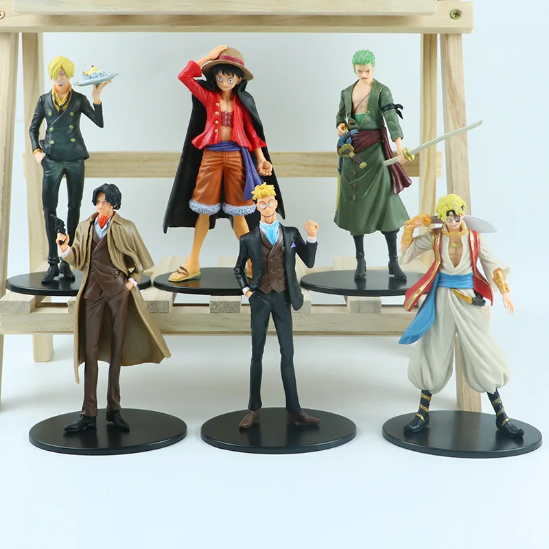 18cm Anime One Piece Figure Pirate Warriors Monkey D Luffy Roronoa Zoro Sanji Usopp Action Figures Collectible Model Toys