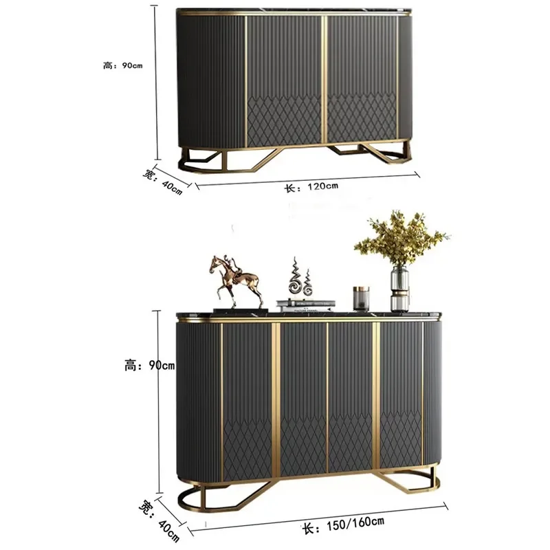 Light Luxury Marble Entryway Cabinet Modern Simple Partition Decorative Storage Unit Living Room Wall Mounted Locker Console
