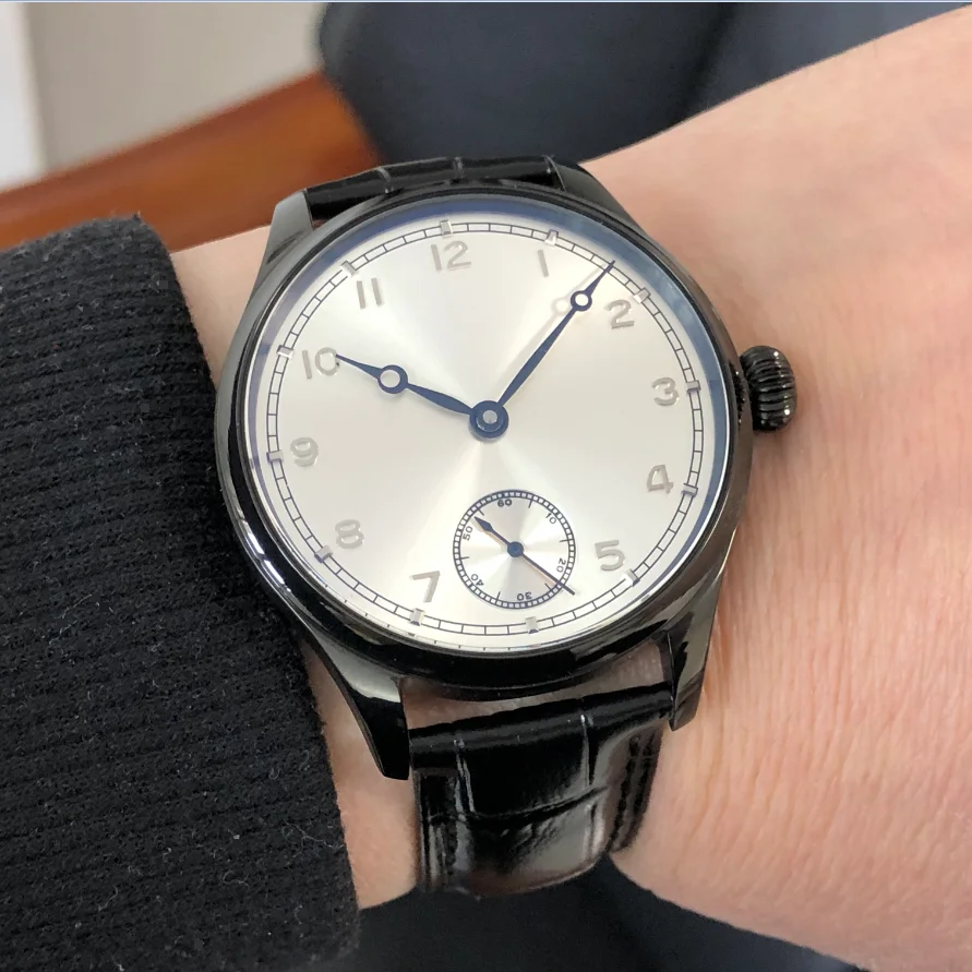 

41mm NO LOGO ST3621 Watch Sapphire Crystal Or Mineral Glass PVD 316L Stainless Steel Case Leather Strap Pilot Watches GR0107-26A