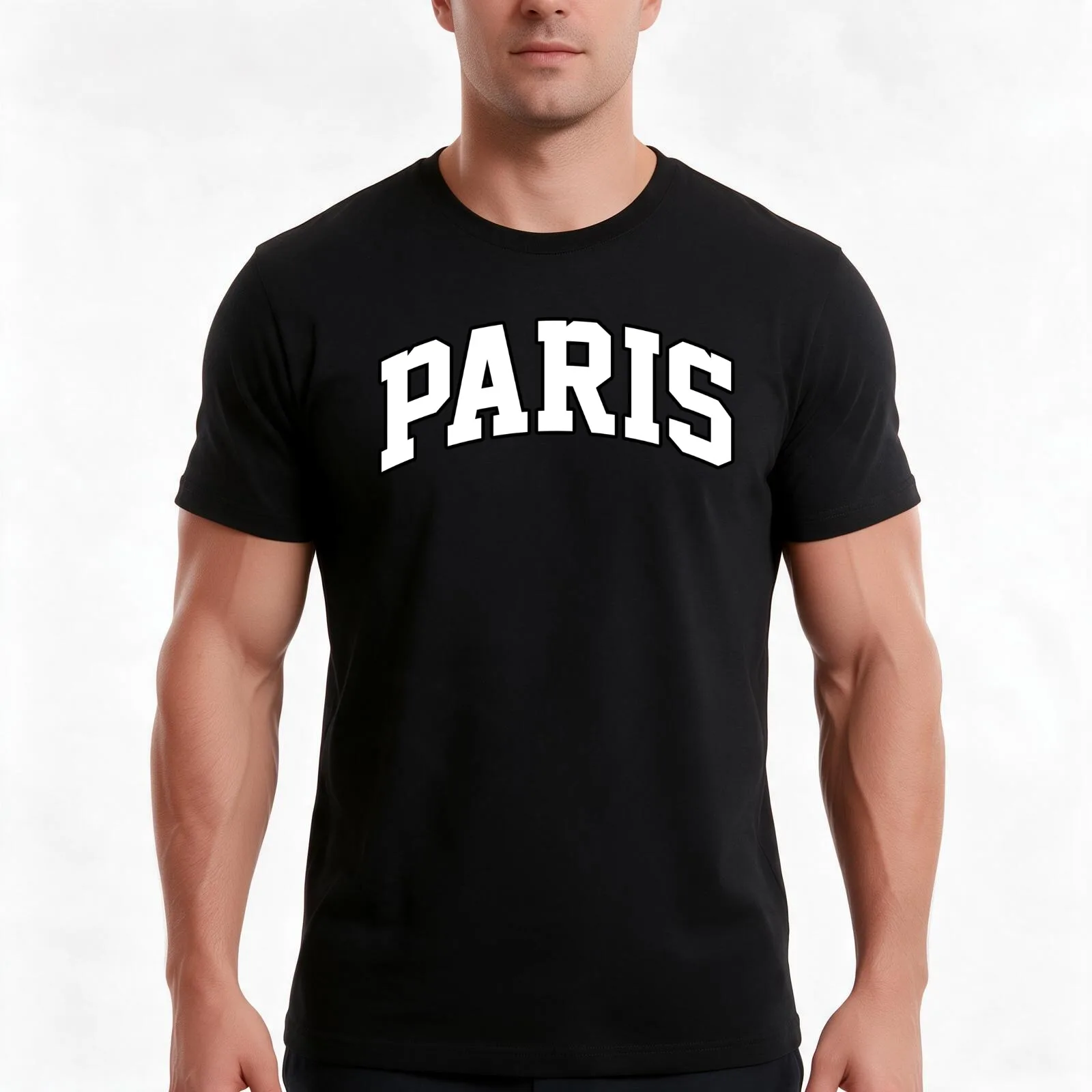 Paris Logo: Collegiate design with timeless Parisian style T-Shirt, Summer Casual Cotton Tee, Oversized Streetwear Tops