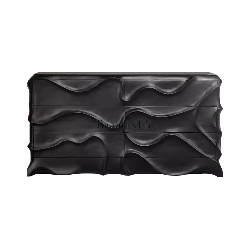 

Nordic modern wavy solid wood porch decorative cabinet living room simple bedroom locker