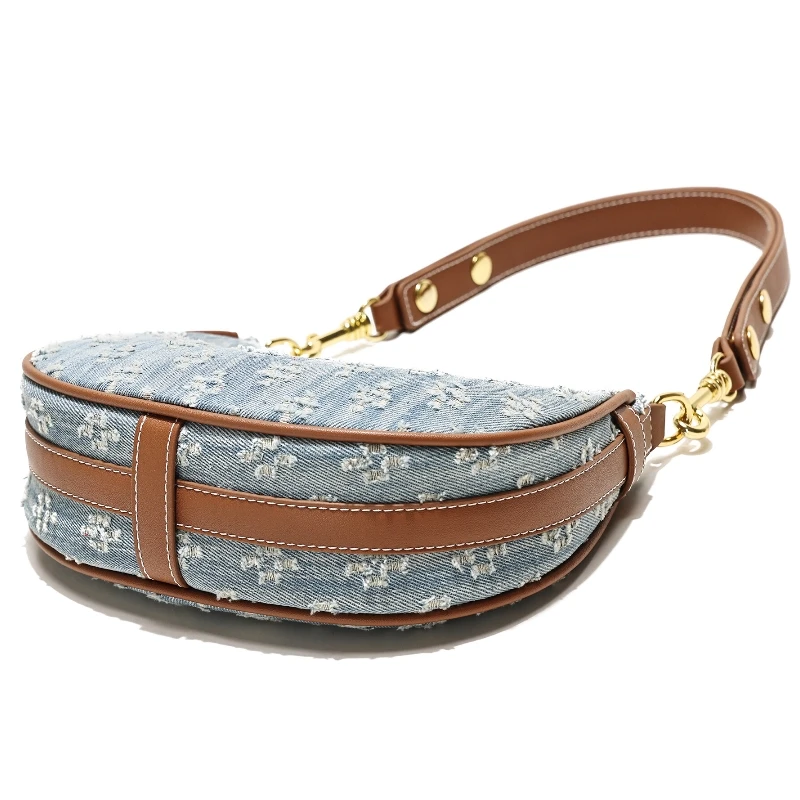 Fashion Denim Hobo Bag 2026 Spring/summer Youth Sweet Crescent-shaped Shoulder Bag Large Capacity Zipper Commuter for Work - view 4