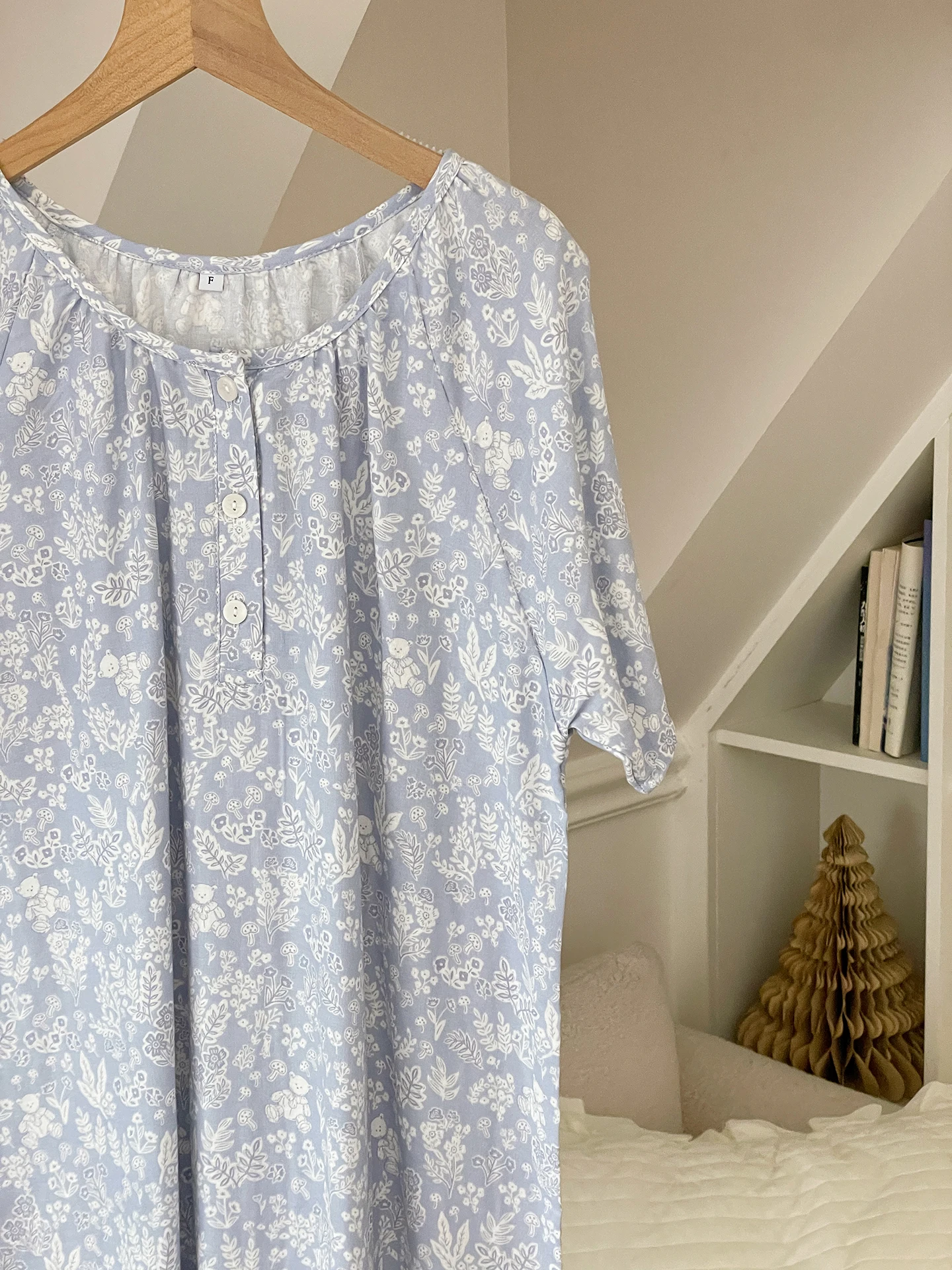 

Ele Blue And White Porcelain Print ort Sve Свободные летние женские брюки из тонкого чистого хлопка, двухслойная марлевая ночная рубашка...