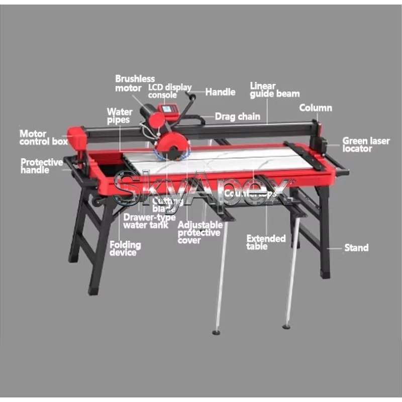 

Full Automatic Desktop Stone Cutting Equipment Slate Dustless Chamfer Groove Edge Polishing All-in-one Machine