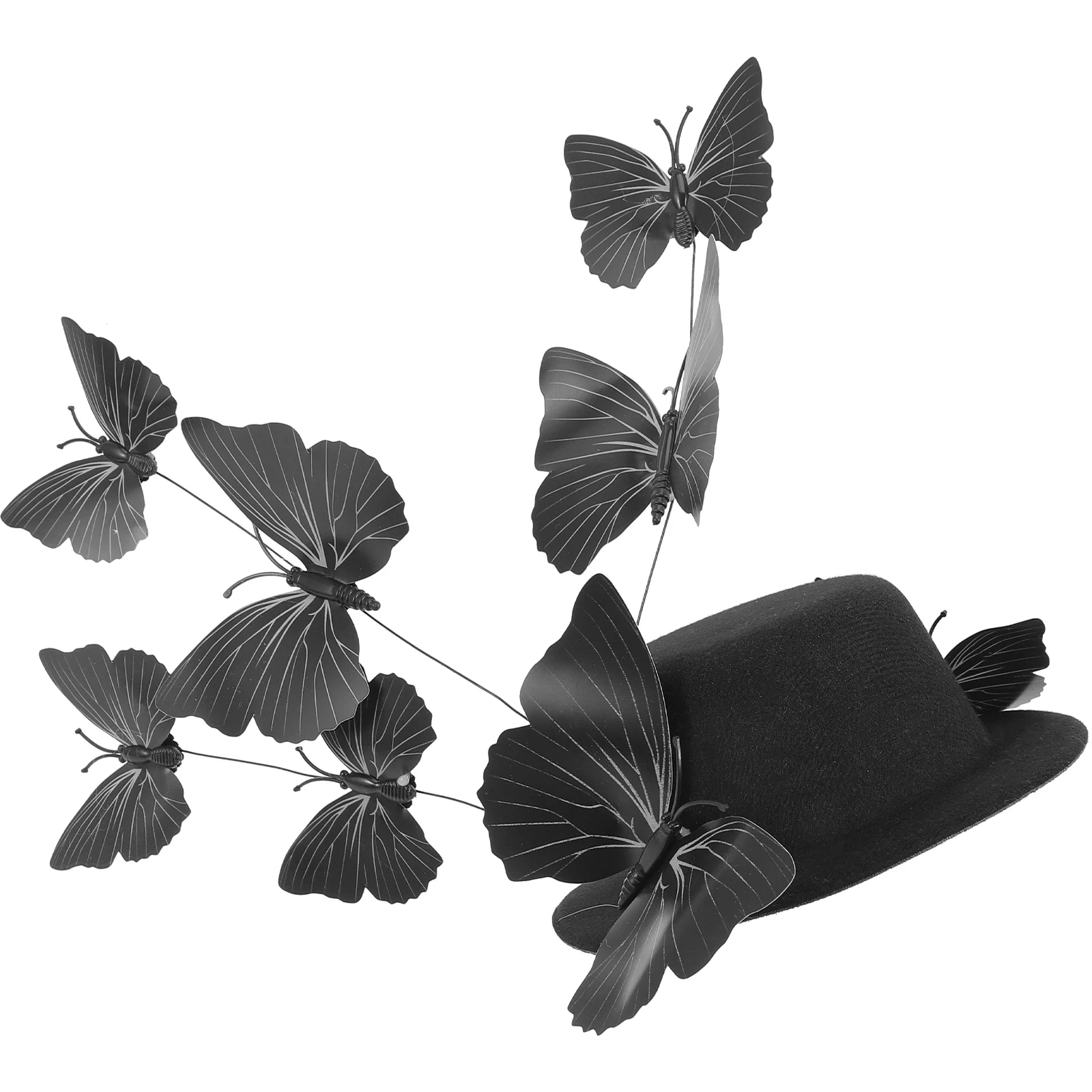 

Butterfly Fascinator Hat Headpiece Iron Plastic Flowers Hair Clip Women Vintage Elegant Trendy Special Occasion Gift