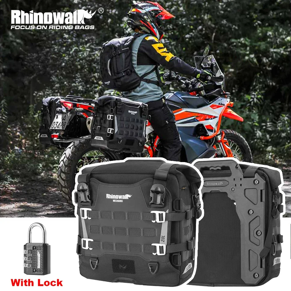 Rhinowalk Motorcycle Side Bag Waterproof 20L/35L Quick Release Saddle Pannier Travel Luggage Bag For BMW R1300GS Accessories