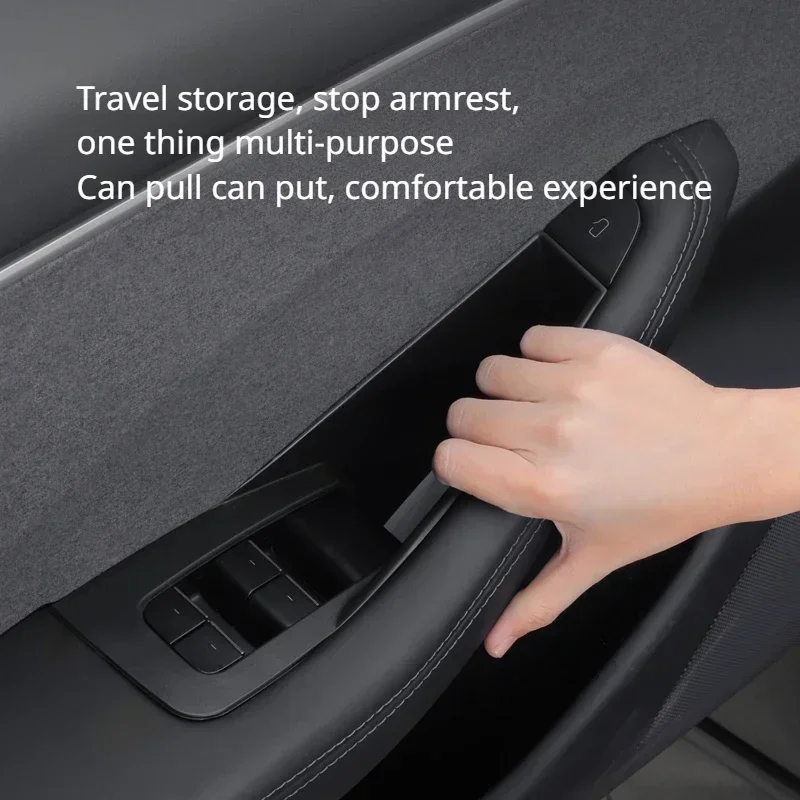 For Tesla New Model 3 Y 3+ Highland Four-door Inner Handle Storage Box Convenient All-inclusive Storage Box Car Accessories 2024