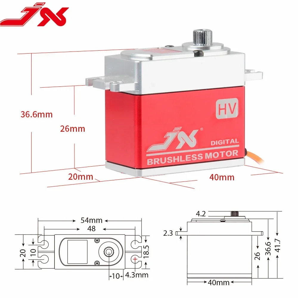 Serwo JX BLS-HV7032MG 32KG.cm@8.4V 70g Serwo Bezszczotkowe Cyfrowe z Metalowymi Przekładniami o Dużym Momencie Obrotowym i Wysokim Napięciu do Samochodów RC i Helikopterów